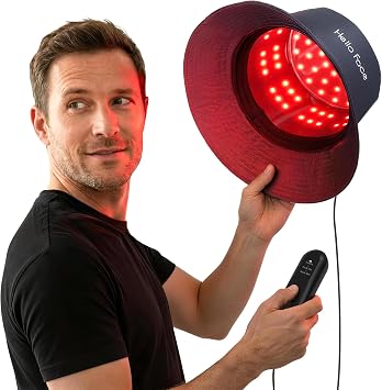 Red Light Therapy Hair Growth Cap, 336 Chips 660nm & 850nm Near Infrared, Discreet Fisherman Hat Design Fits Up to 63CM, Red Light Therapy for Full Scalp Coverage with Controller