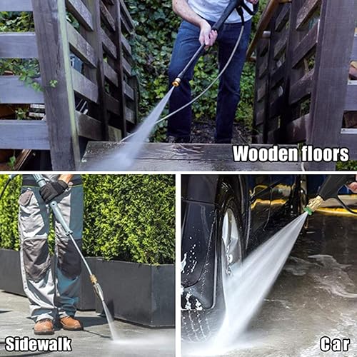 Miniatura 2 de TopHomer Hidrolavadora de 4000 PSI Boquilla Turbo Boquilla Spray Tip 360 Giratorio 14 '' Conexión rápida con 7 puntas de boquilla de pulverización,