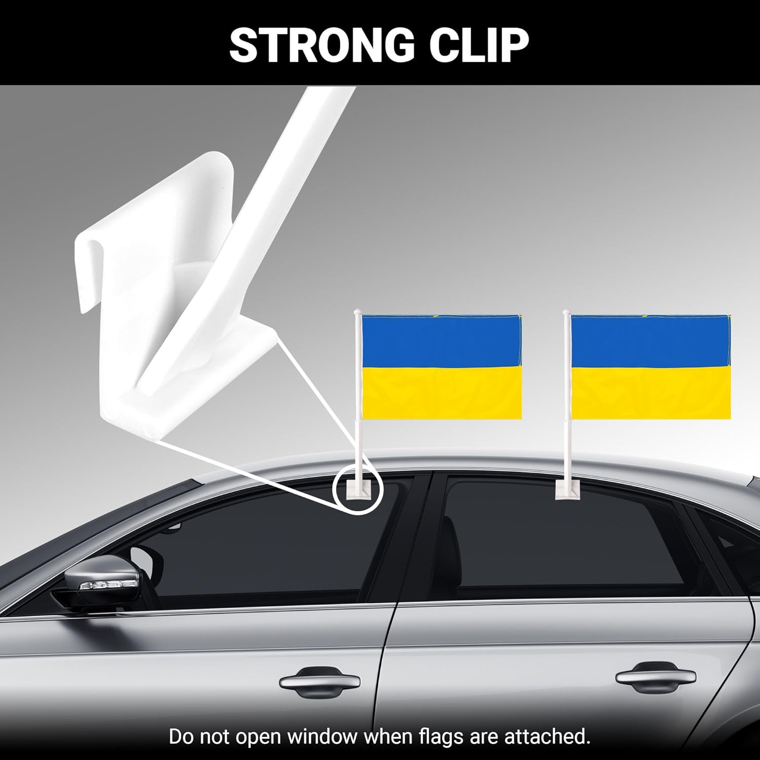 G128 2 Pack: Ukraine Ukrainian Car Flag | 11x17 In | Double LiteWeave Pro Series Double Sided Printed 150D Polyester | Flagpole Included | Perfect for Festival Celebrations, Parades