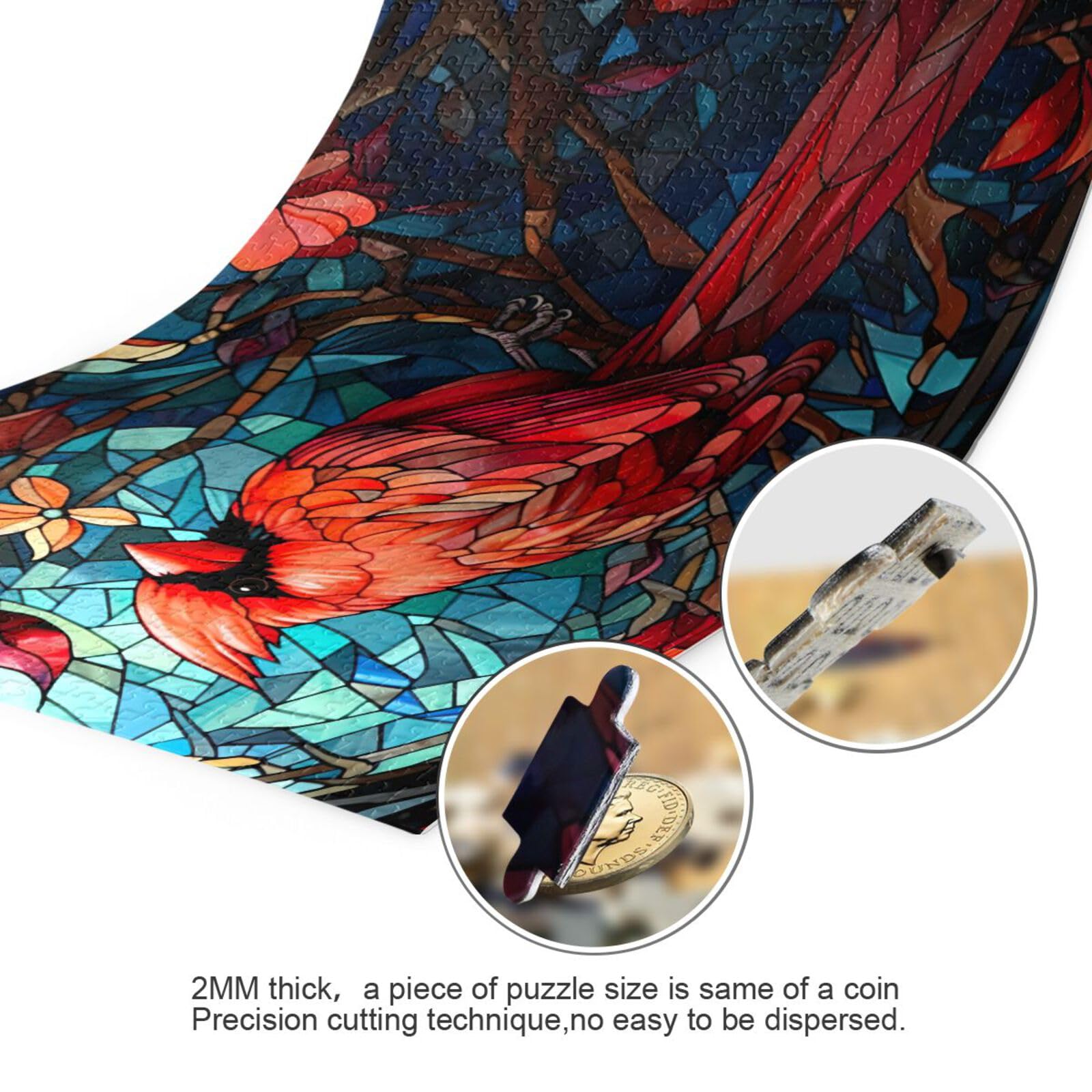 Cardinale puzzle per adulti 1000 pezzi, puzzle colorato con borsa in rete, puzzle educativi per l'apprendimento per regalo 2012553