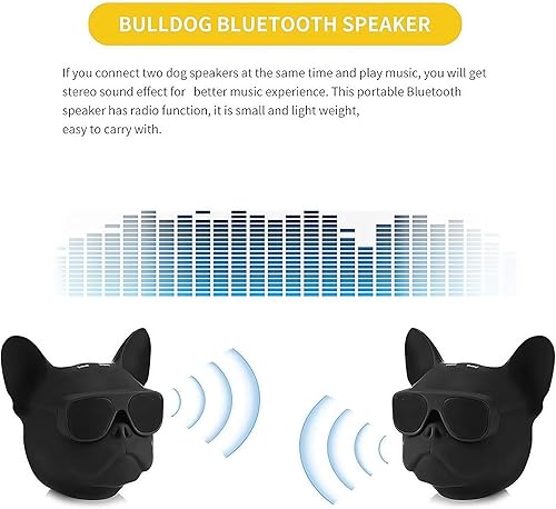 Miniatura 7 de Bulldog - Altavoz inalámbrico, Bluetooth portátil con sonido estéreo fuerte, altavoz compacto para exteriores para acampar y viajes, regalo de audio