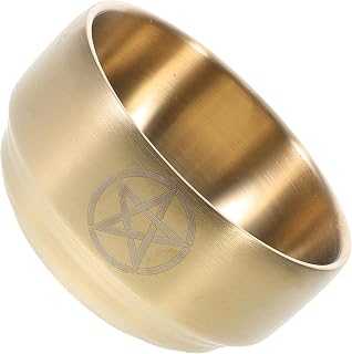 Triple Moon Ritual Smudging Bowl Brass Altar Offering Vessel for Home Decor Copper Incense Burner Star Phase Design Spiritual Decoration for Feng Shui