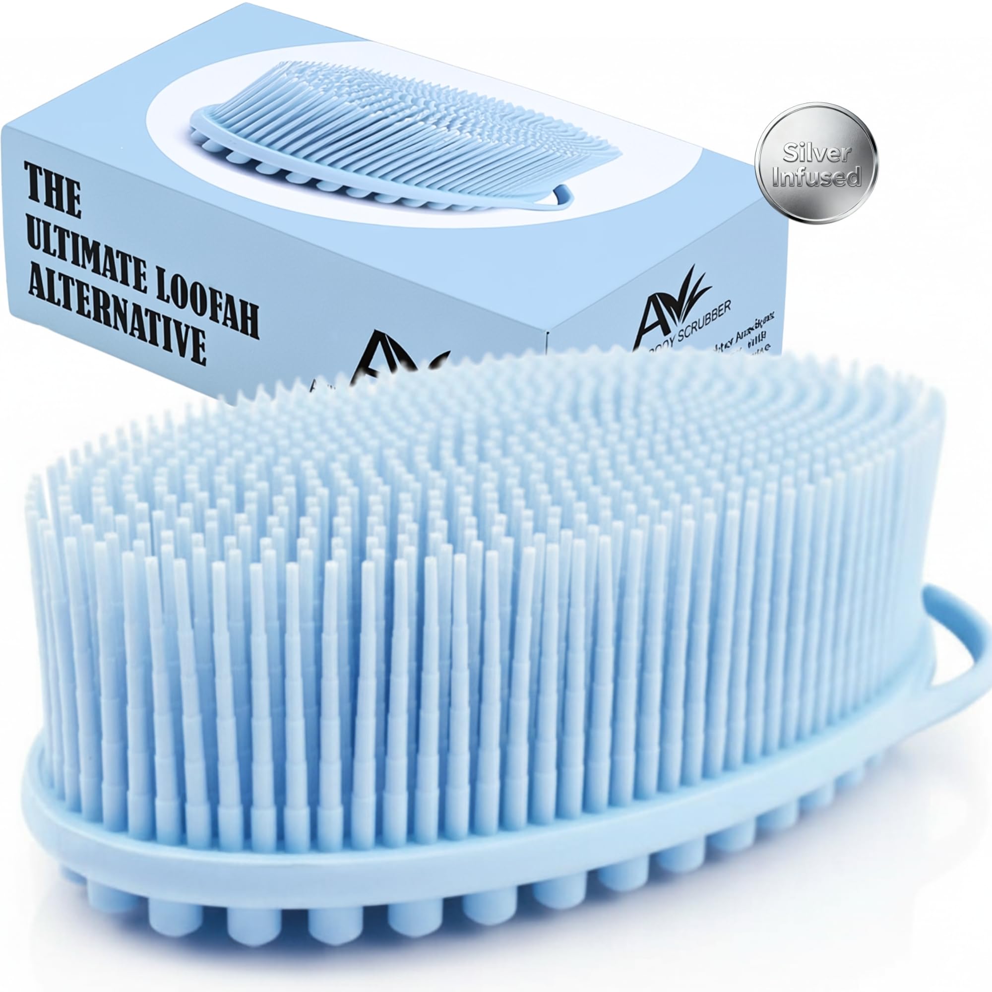 Avilana Silicone Body Scrubber - Gentle Exfoliation -20 Avilana Silicone Body Scrubber - Gentle Exfoliation -20