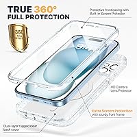 Vista 756 de Diaclara - Funda diseñada para iPhone 15 Plus de 6.7 pulgadas, transparente, cuerpo completo, con protector de pantalla, resistente de protección