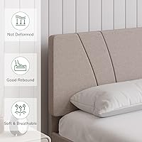 Vista 8 de Novilla Base de cama de plataforma tamaño Queen con cabecera ajustable tapizada, marco de cama Queen, no necesita somier, sin ruido, fácil montaje