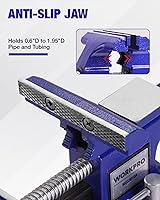 Vista 8 de WORKPRO Tornillo de banco, tornillo de 4-1/2" para banco de trabajo, tornillo de combinación de utilidad para tubería y hogar, tornillo de banco