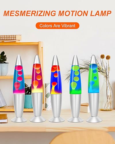 Miniatura 3 de Dalavalampa Lámpara de movimiento líquido de 16 pulgadas para adultos, niños y adolescentes, cera amarilla líquida púrpura, lámpara de magma luces