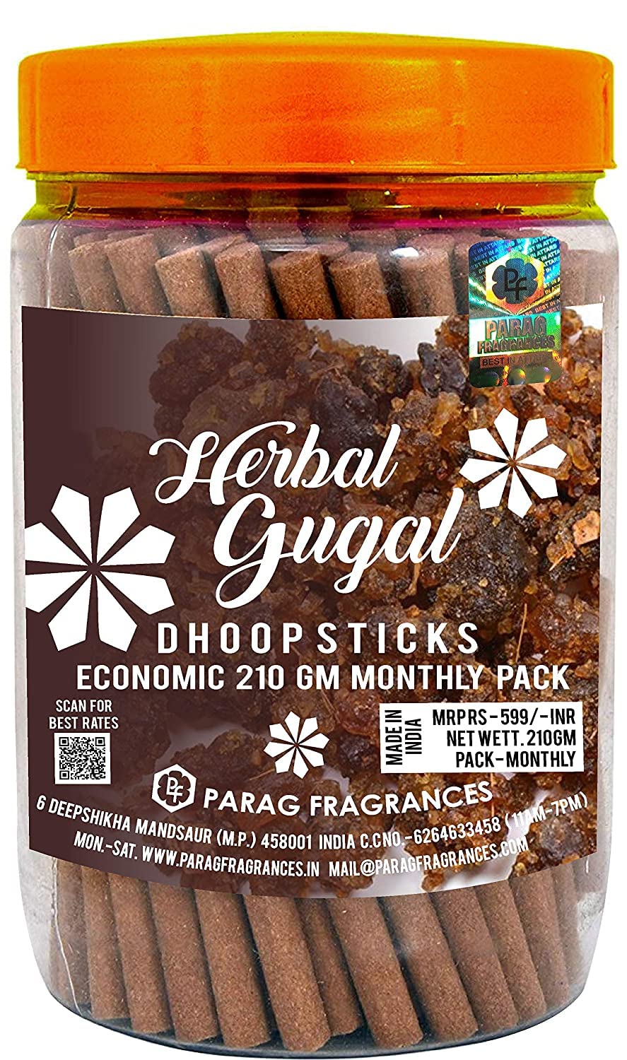 Bâtonnets d'encens Gugal herbes naturelles 200g sans charbon