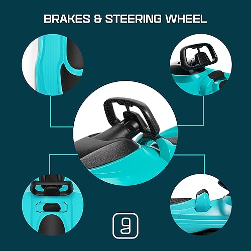 Vista 25 de Stratos - Trineo de nieve para niños - 2 personas Trineo de nieve orientable para mayores de 3 años Verde (Mystic Green),Azul (Electric Blue),rosado