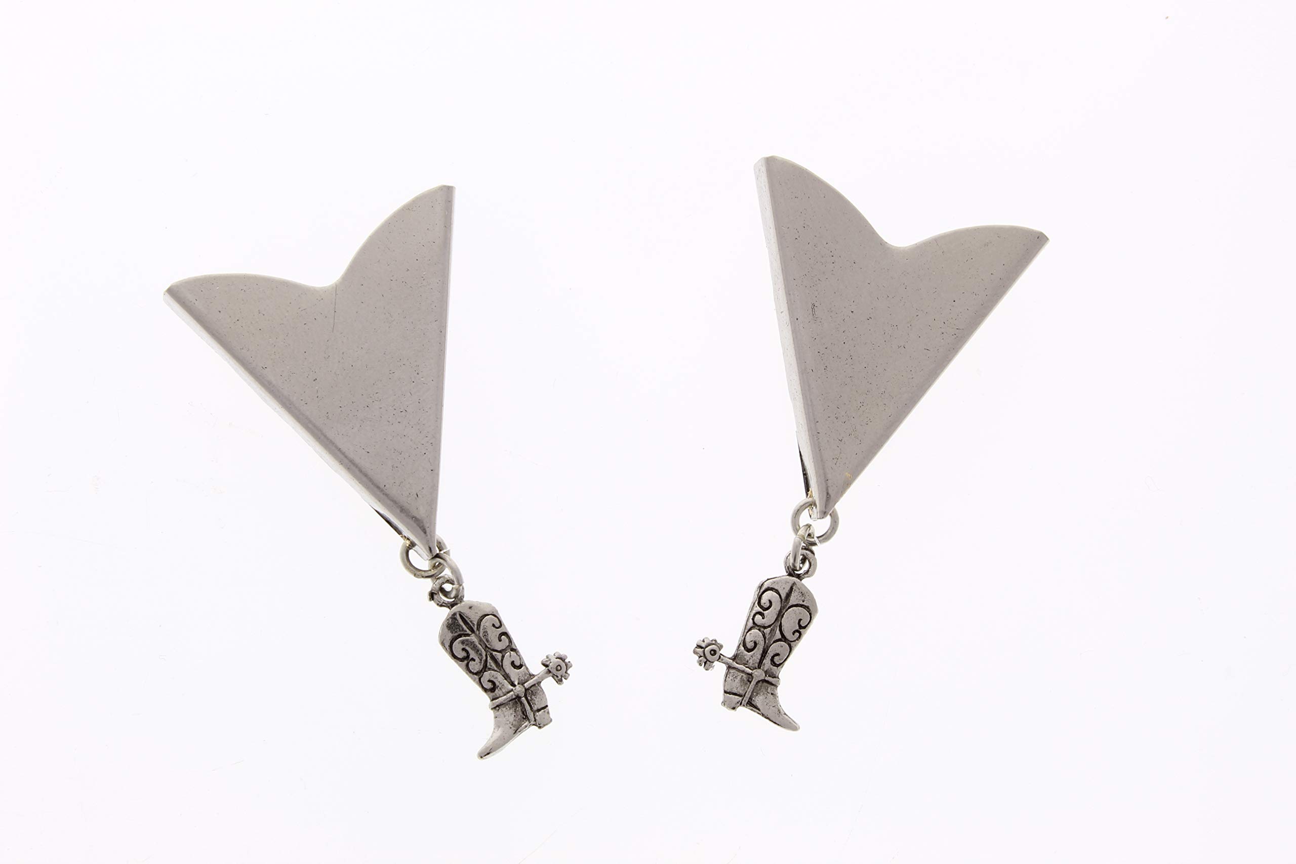 Western Charm Acrylic Collar Tips-Western Collar Tip-Dress Shirt Collar Stays-Silver Finish-Collar Stays for Men & Women