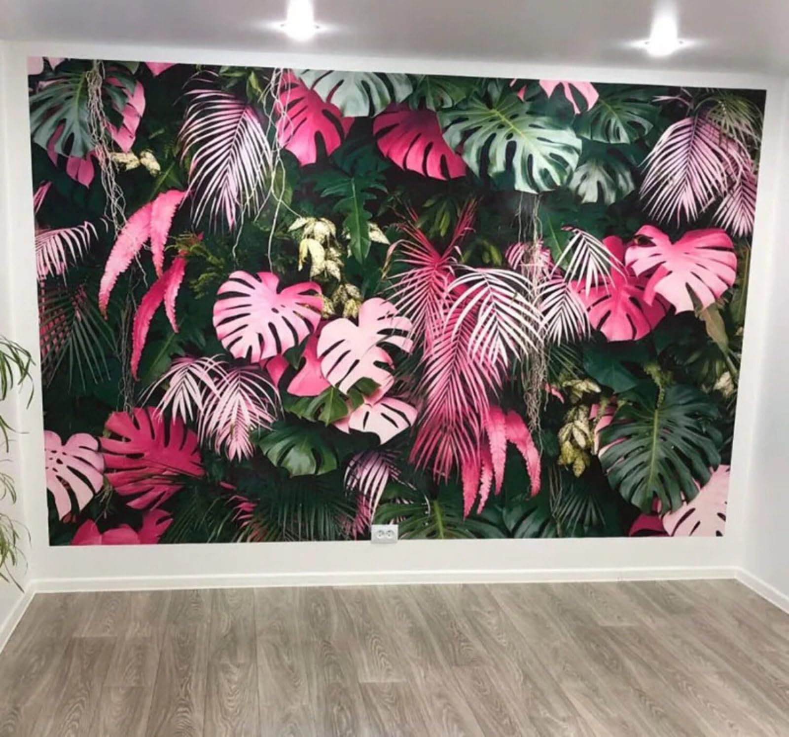 Wallpaper-3D-Xlm 400Cm×280Cm(B×H) Fresh Colourful Tropical Plants Leaves 3D Wallpaper Easy Install Feature Office Living Room Sofa Bedroom Tv Background Wall Decoration-400Cm×280Cm