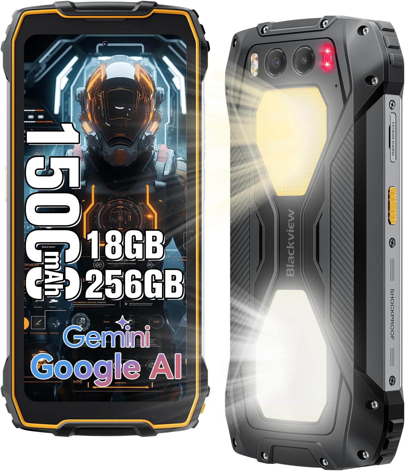 Sponsored Ad – Blackview BV7300 Rugged Smartphone Android 14,18GB+256GB/2TB TF, 15000mAh 45W Fast Charge, 50MP+32MP+20MP Night Vision Camera,6.67" FHD+, 800LM Camp Light Rugged Phone, Face Unlock/NFC Yellow