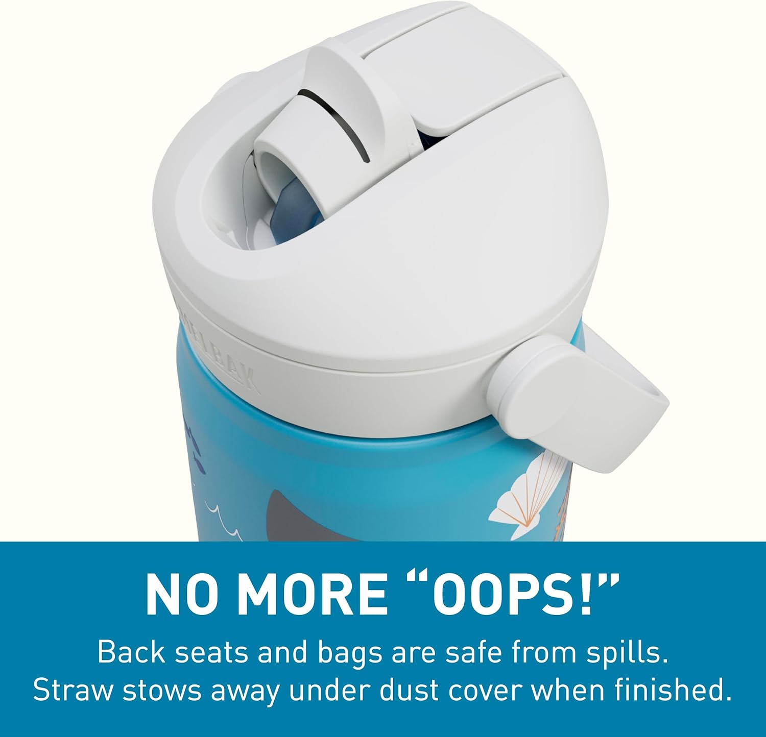 CamelBak Thrive Flip Straw Kids Bite Valve Stainless Steel Water Bottle Ocean Life, 12oz - Image 5