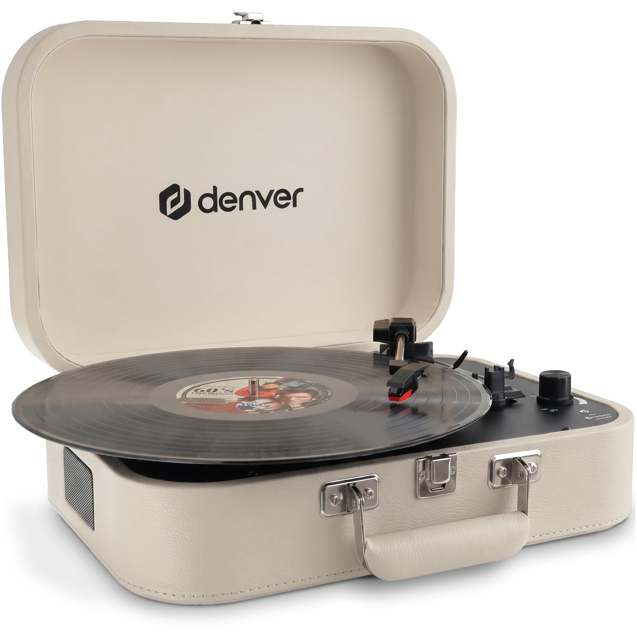 Denver VPL-130 Tocadiscos Retro Retro, 3 velocidades, Altavoces Integrados, Salida de Audio, Parada automática