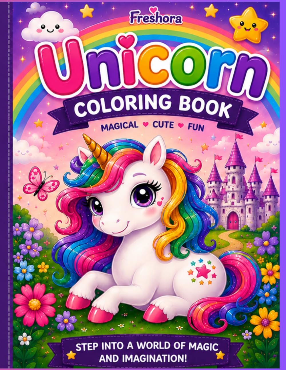 Unicorn Coloring Book: Fun and Easy Coloring Pages for Kids