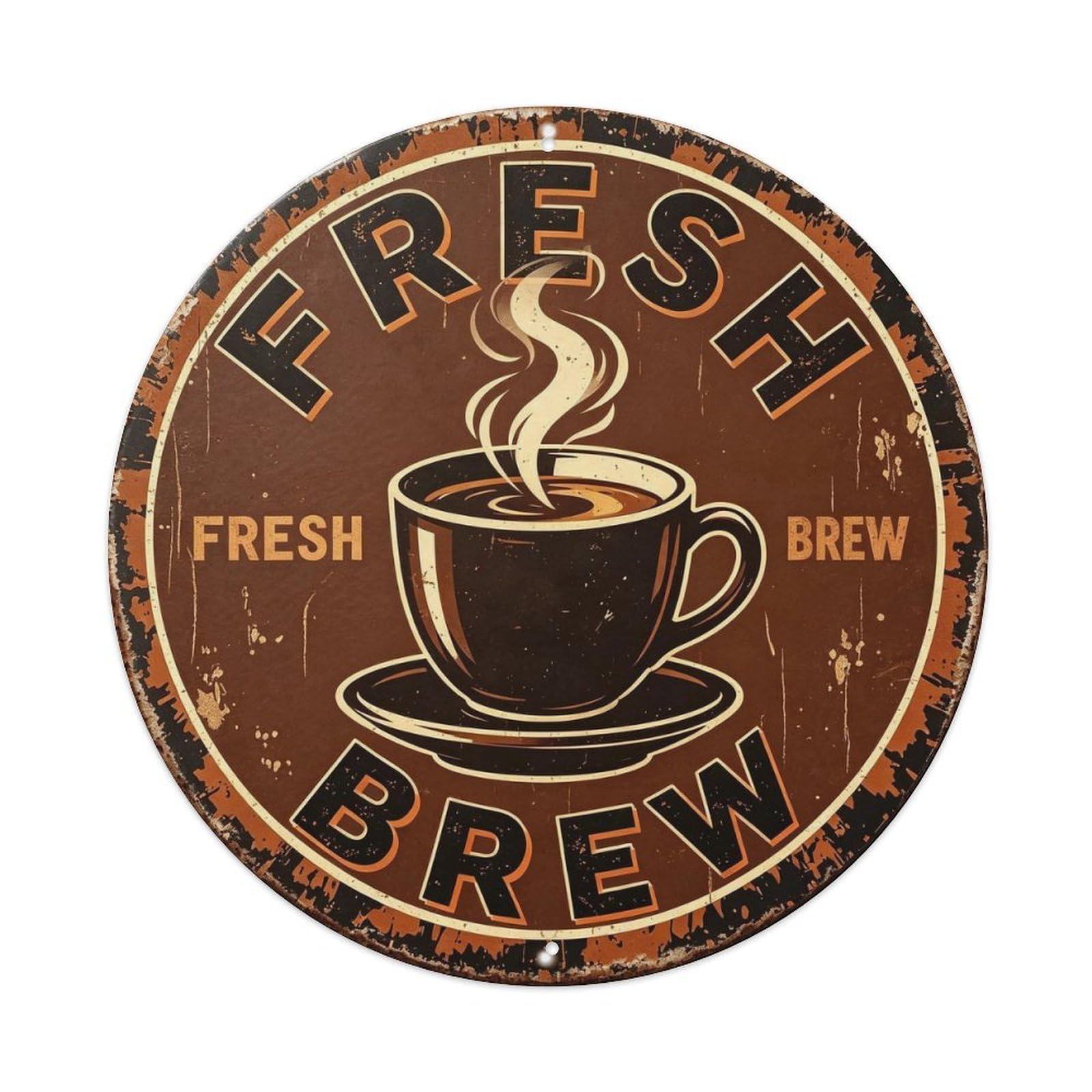 Fresh Brew Metal Tin Sign Plaque