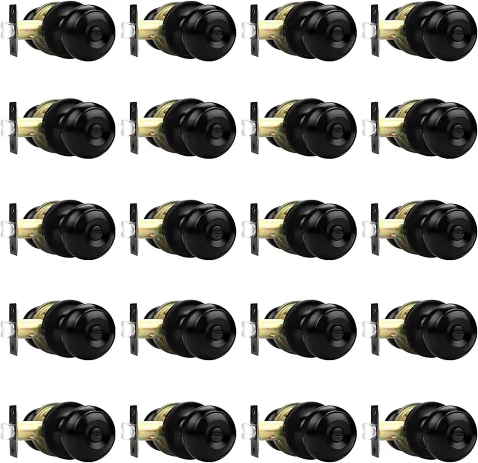 Bouton de porte boule noir mat en acier inoxydable pour placard (lot de 20)
