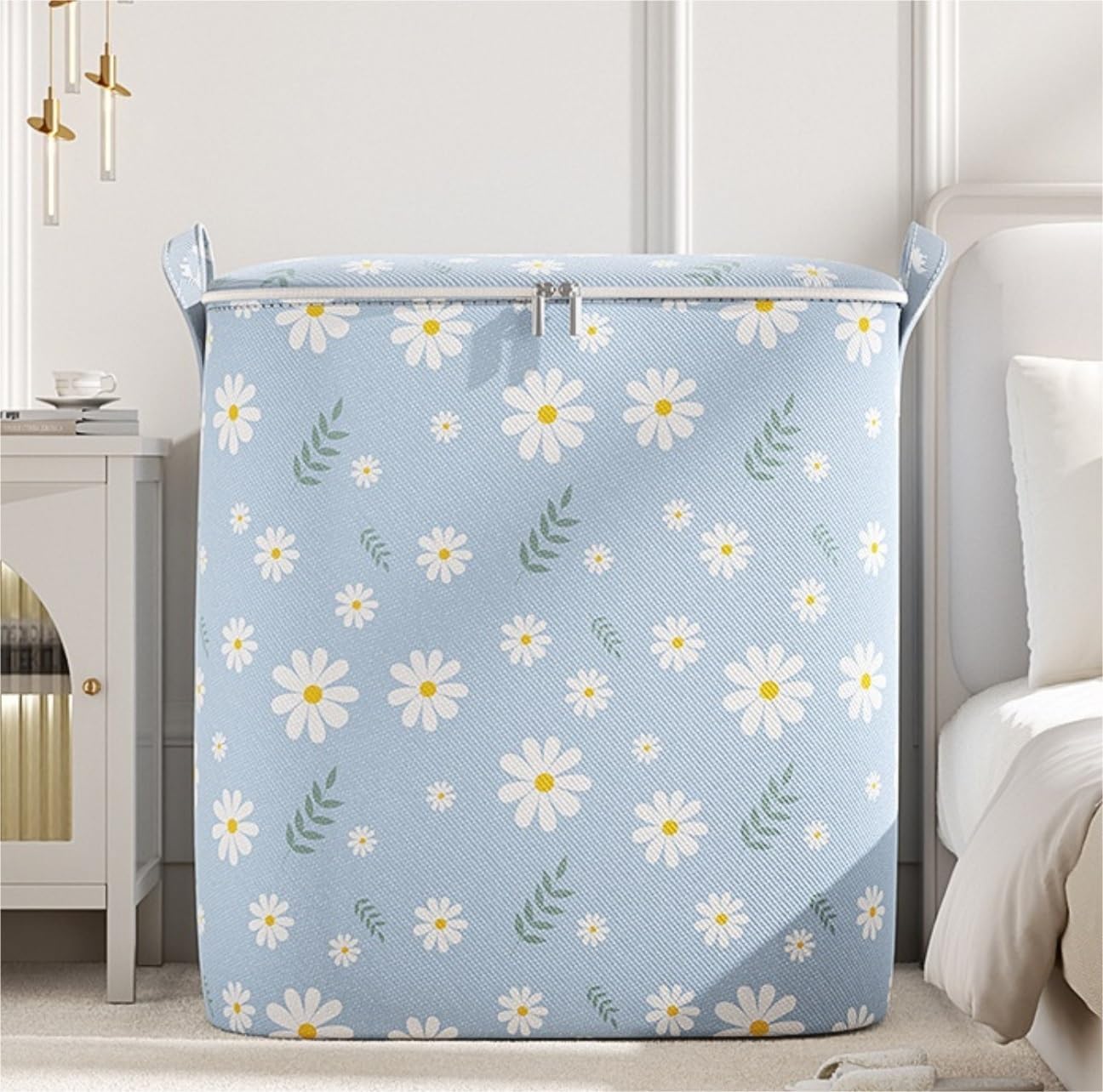 Storage Bins Storage Bag for Clothes Wardrobe Storage Box Portable Storage Bag Double Zipper with Handle Storage Container(Blue,18L)