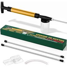 Diatomaceous Earth Powder Duster with 4FT Adjustable Extension Pole, Clog Resistant Metal Core Applicator with Adjustable Output Control, Long Reach Dusting Tool for Garden, Lawn, Indoor & Outdoor
