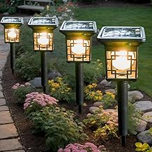 Hqynss Pack of 4 Solar Lights for Outdoor Garden, 3000 K Solar Lights for Outdoor Use with Warm White LED, Waterproof Solar Garden Lights for Lawn, Patio, Yard, Decorative Gifts