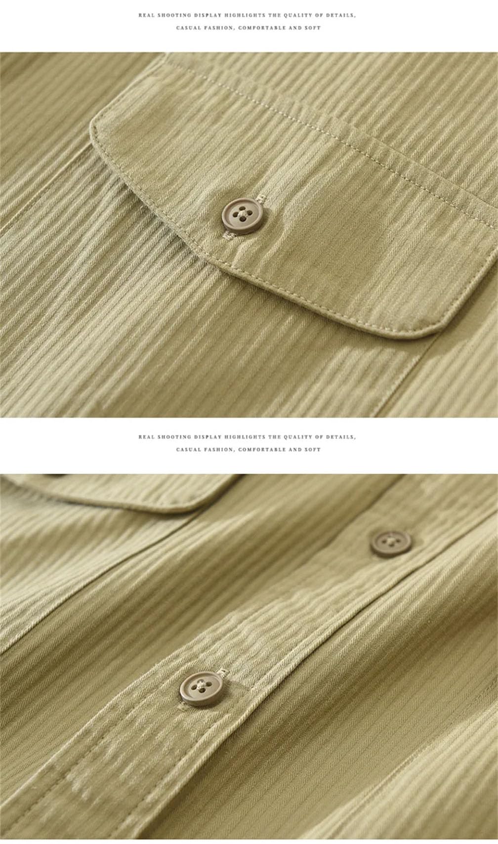 Camicia da lavoro da uomo a maniche lunghe, in cotone, vestibilità ampia, casual, con bottoni e due tasche frontali
