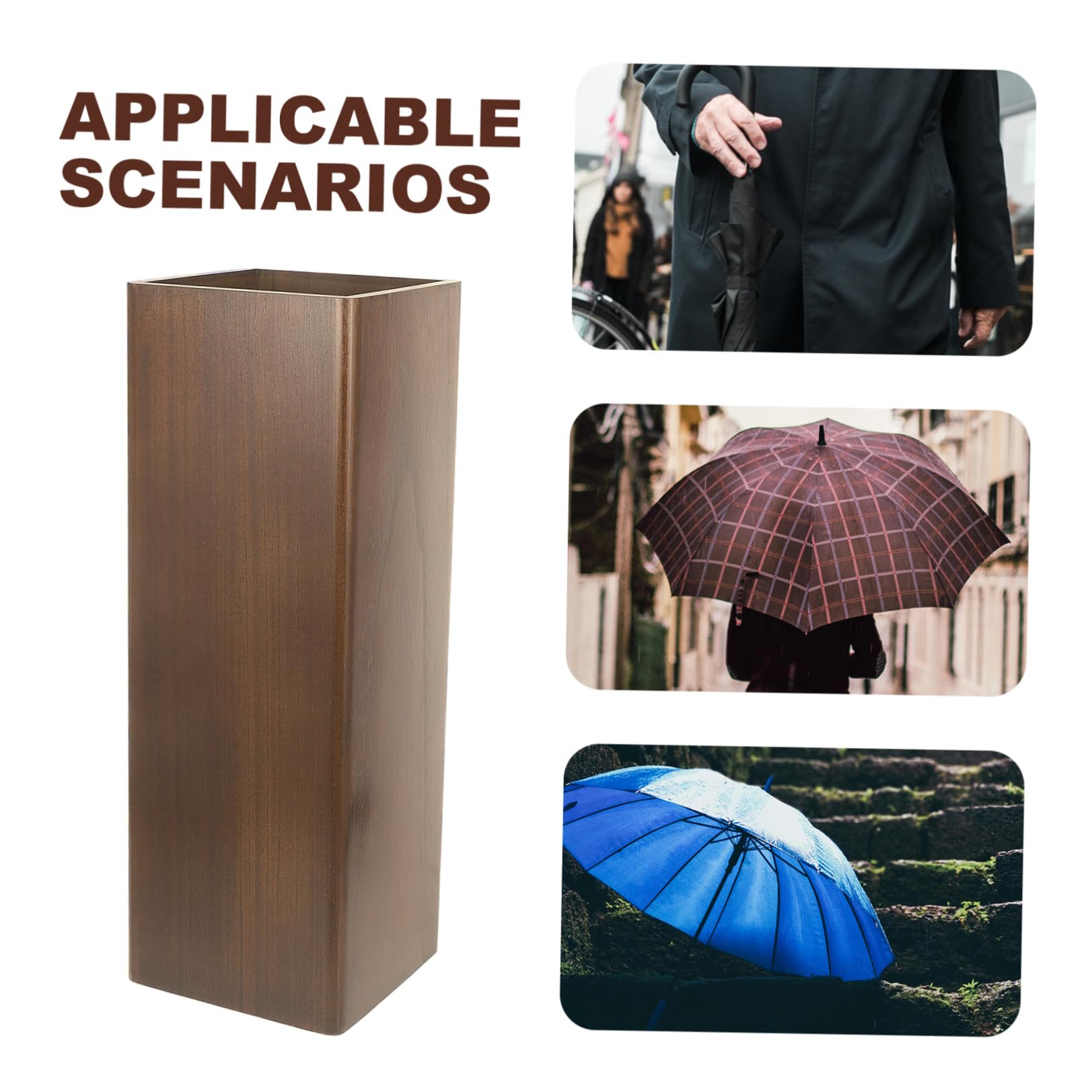 Portaombrelli in Legno Marrone, Elegante, Capiente, per Ingresso Hotel