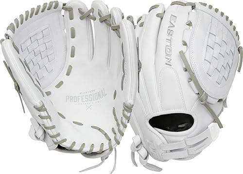 Vista 22 de Easton Guantes de sóftbol de lanzamiento rápido de la colección profesional Tamaños 11.5" - 13" Múltiples estilos Tela tejida dividida