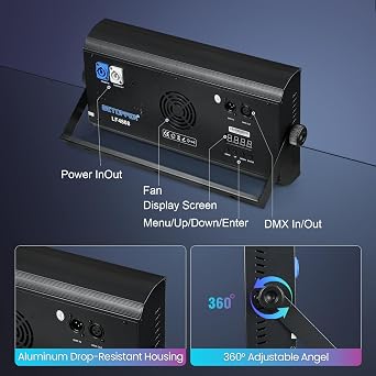 Betopper LF4808 260w Matrix Strobe Effect Lights, Wash Strobe and Blinder Stage Lights, Pixel Mapping & Zonal Control Effects Stage Lighting, Uplights DMX Dj Lights for Party Wedding Club Bars Show,2S