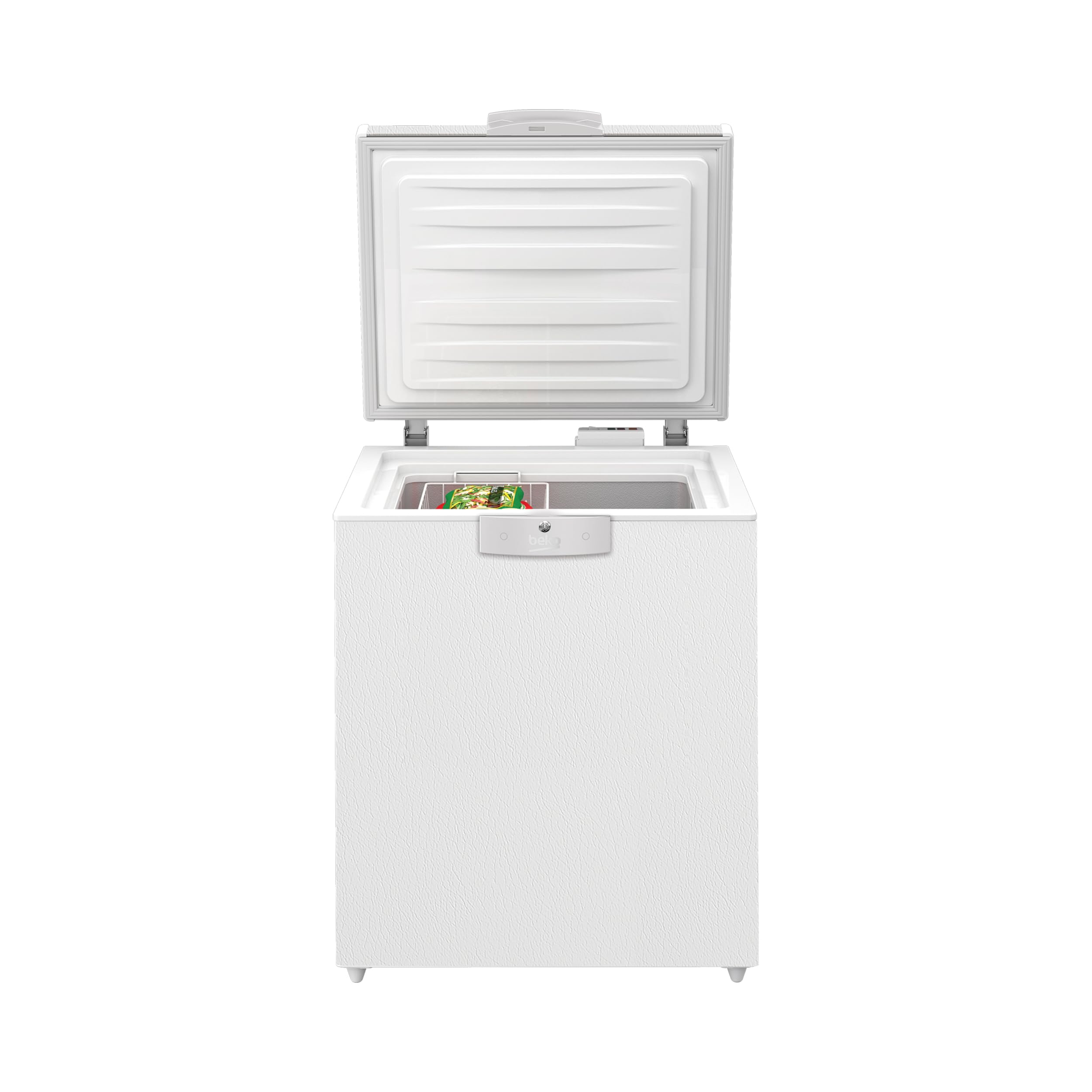 Beko HSM14550 - Congelatore, capacità utile 148 l, 1 cestello congelatore, allarme temperatura, bloccabile, sistema di visualizzazione a LED, illuminazione interna, 39 dB (A), utilizzabile in ambienti