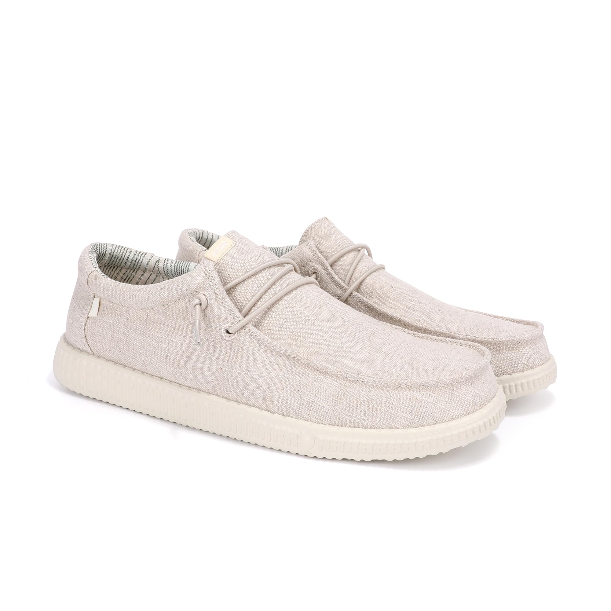 PITAS WP150 Linen Mocasines de Hombre Náuticos Casual Zapatillas de Tela Sin Cordones
