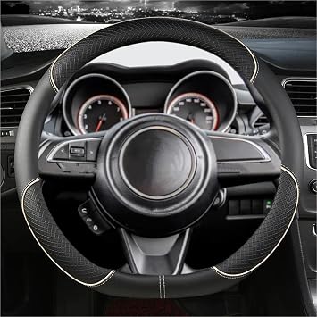 PU Leather D Shape Car Steering Wheel Cover For Suzuki For Swift For Dzire 2017-2024 Accessories Car Steering Wheel CoverBeige