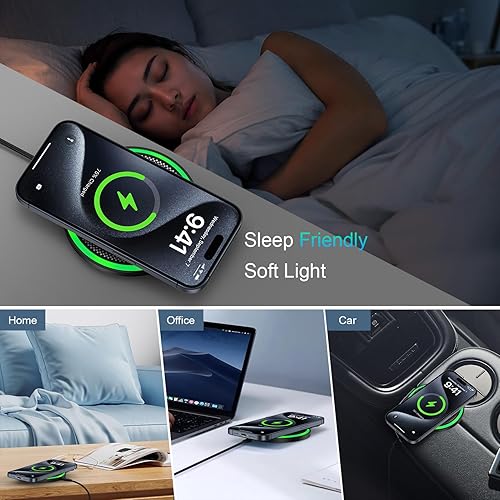 Miniatura 5 de Samsung S25 Cargador inalámbrico Android almohadilla de carga rápida para Samsung Galaxy S25 UltraS24 PlusFES23S22S21, paquete de 2 estaciones de