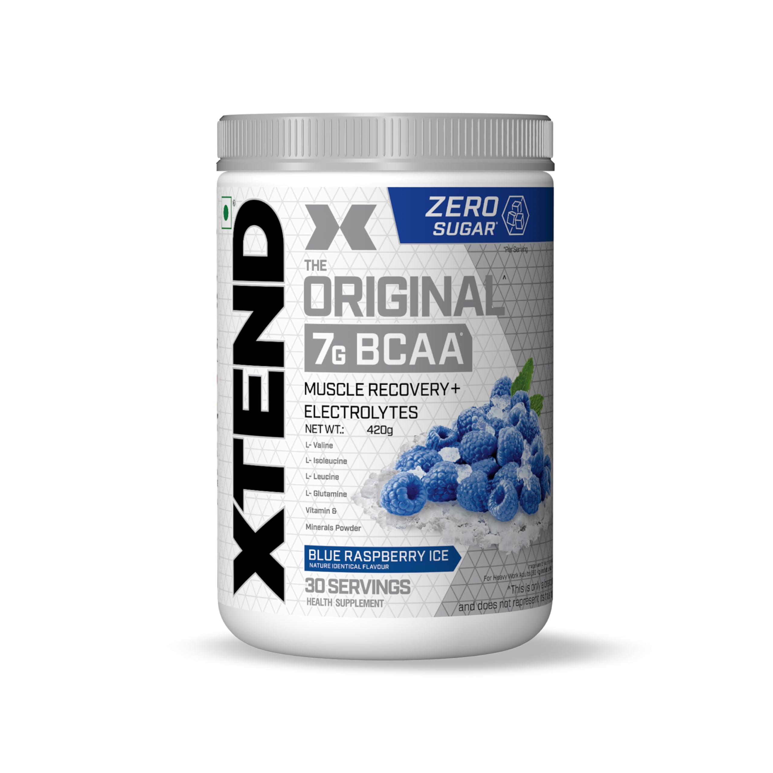 XTEND Original BCAA Powder (Blue Raspberry Ice), 7g BCAAs in 2:1:1 Ratio, Intra Workout Support with Glutamine & Electrolytes, Amino Acids for Hydration & Muscle Recovery, 420 gm, 30 Servings-image-30