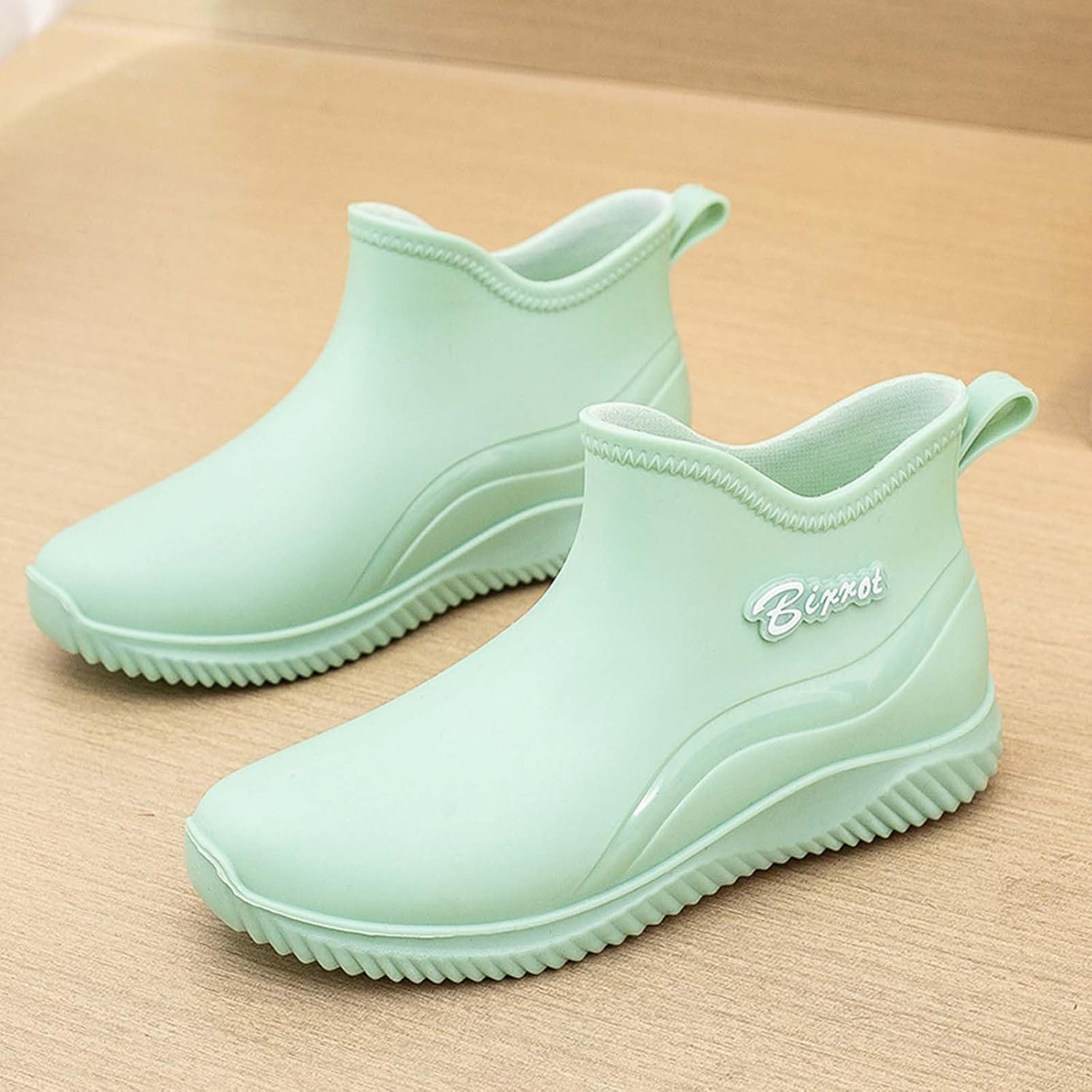 Women Rain Shoes Short Waterproof Thick Sole Solid Color Summer Outdoor Casual Non-Slip Rubber Boots