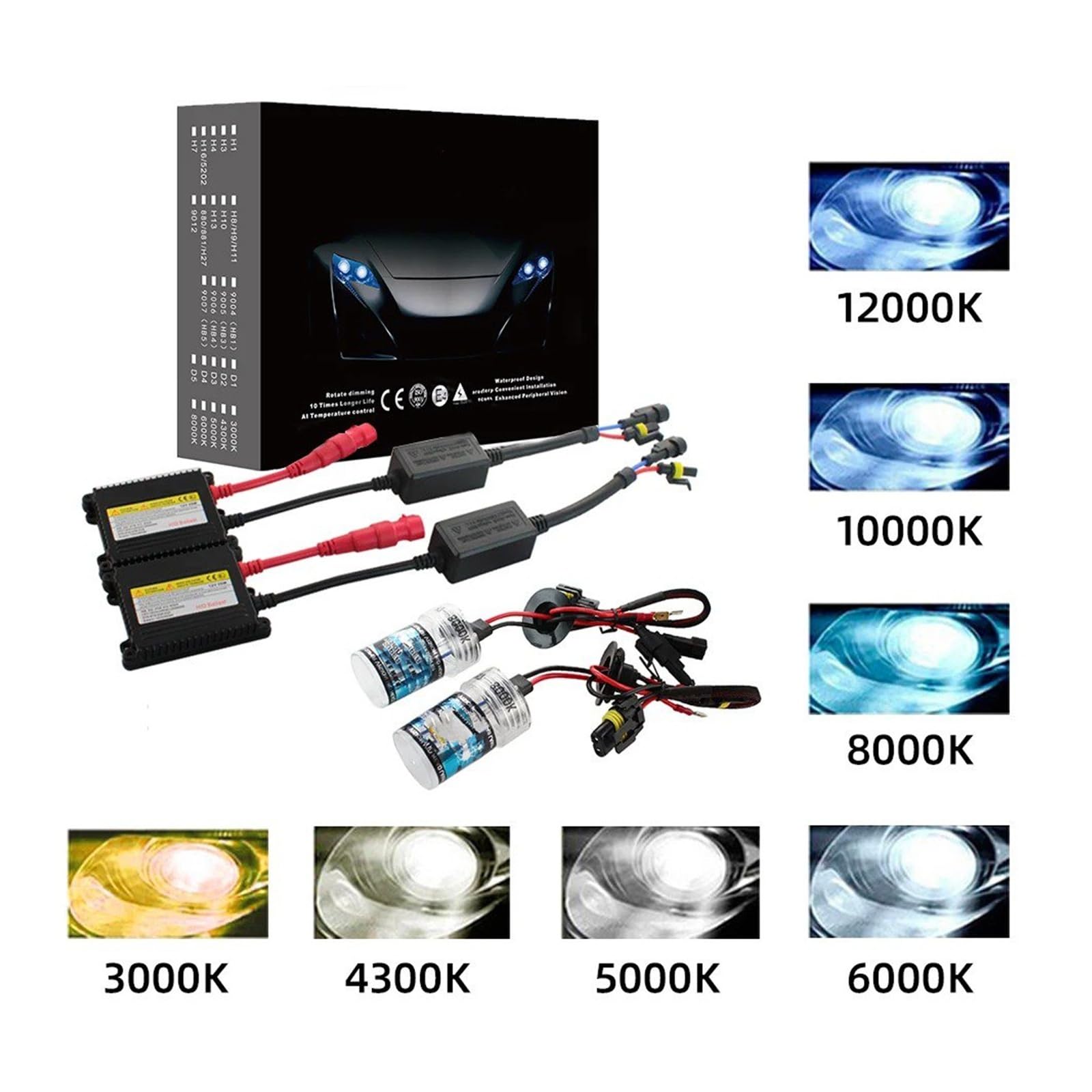 Xenon H7 35W 55W Kit De Lastre Bombilla Faro HID 12V H1 H3 H11 4300k 6000k Reemplace La Lámpara Halógena Xenon Ballast Hid(3K,55W_H11)