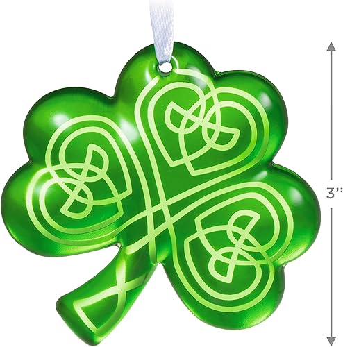 Miniatura 5 de Hallmark Keepsake Adorno de Navidad 2022, Luck o' The Irish Shamrock, Glass