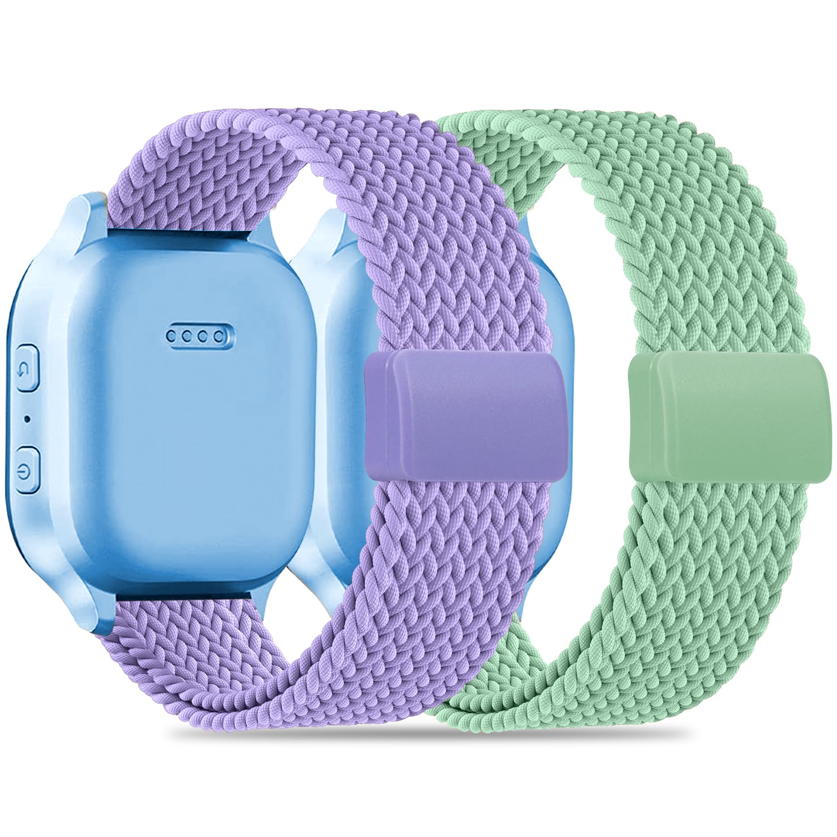 Folavii Magnetic Braided Band Compatible with Cosmo JrTrack 5/4/3/2 SE/2/JrTrack & Gizmo Adventrue 3 3 2 1/Gabb 3e 3 2 1/SyncUP Watch 2 1, 2 Pack Soft