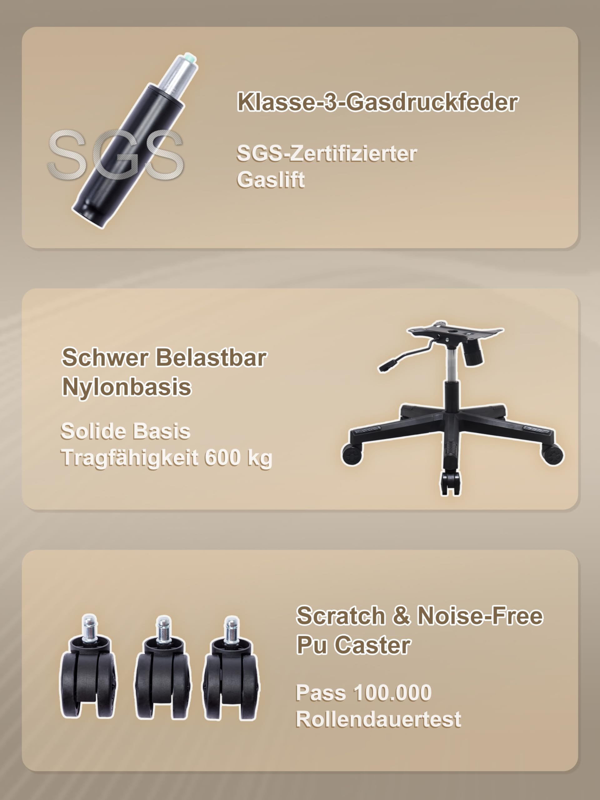 Symino Gaming Stuhl, Atmungsaktiver Bürostuhl aus Hochwertigem Stoff, So Weich Wie Pelz, Ergonomischer PC-Stuhl, Verstellbarer und Drehbarer Schreibtischstuhl mit Fußstütze, Grau | So Weich Wie Pelz, Ergonomischer PC-Stuhl, Verstellbarer und Drehbarer Sch