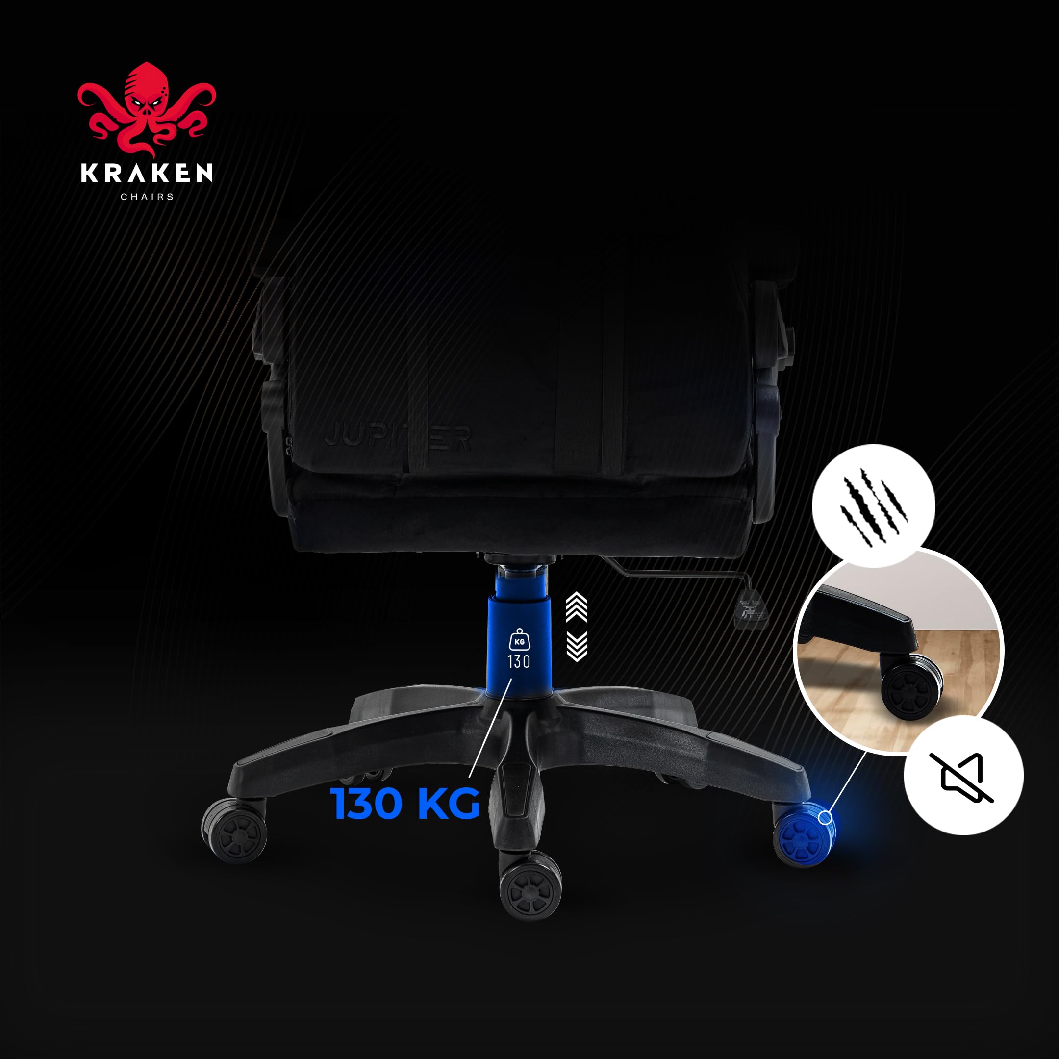 Gaming Stuhl Stoff Samt Ergonomisch - Schwarz Gamer Stuhl Mit Lendenkissen, Kopfkissen, 2D Armlehnen Und Wippfunktion, Bürostuhl Mit 120° Rückenlehne, 130 kg Belastbarkeit
