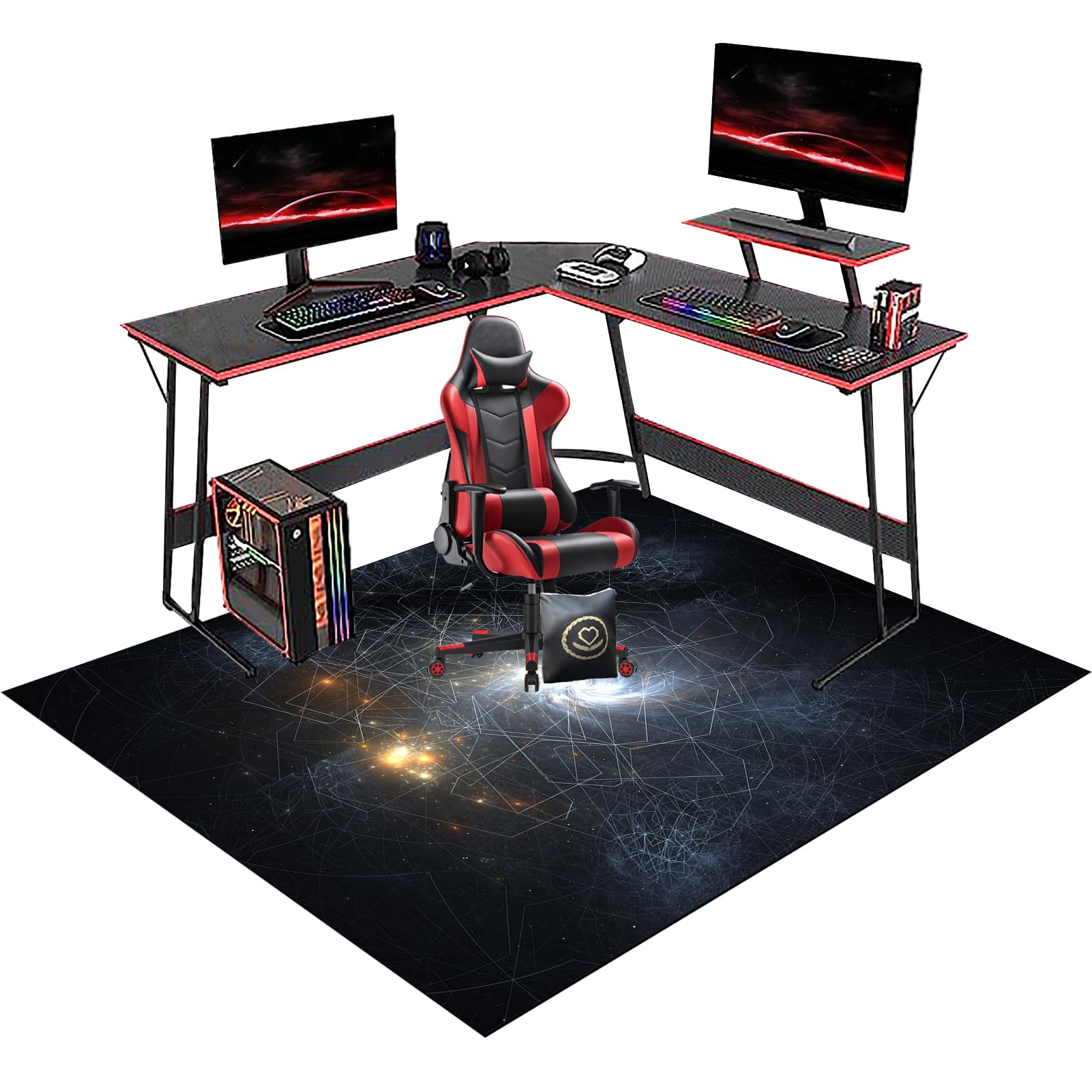 Office Carpet Protector Chair Mat, Floor Protector for Office Chair, Gaming Chair Mat Non-Slip Protective, Office Chair Mat for Hardwood Floor, Multi-Purpose Hard Floor Protection Mat 60 x 70 cm