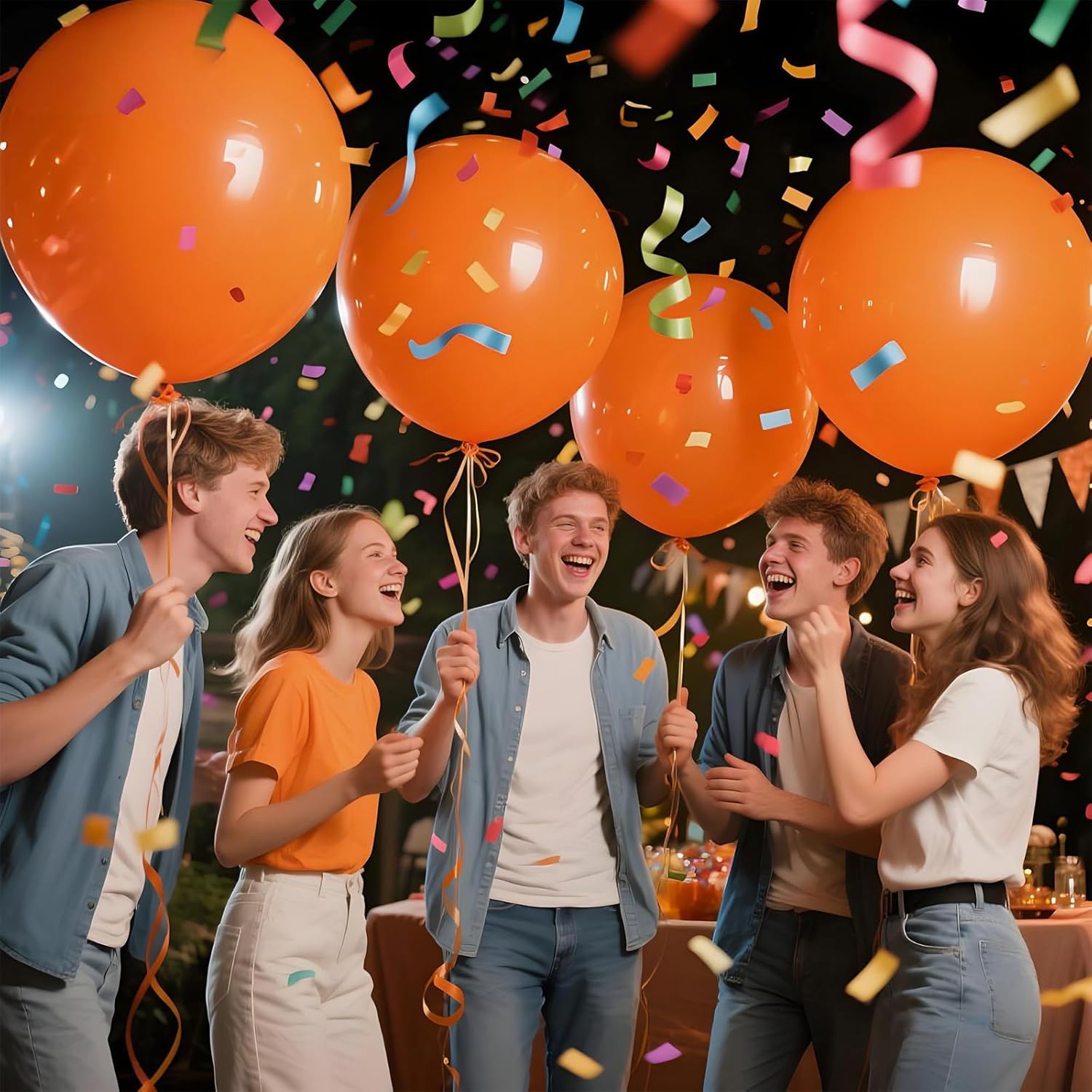 Orange Giant Balloons 36 Inch, Large Latex Balloons, 9 Pcs Jumbo Balloons Bluk for Kid's Party Wedding Birthday Supply Decorations. - Image 7