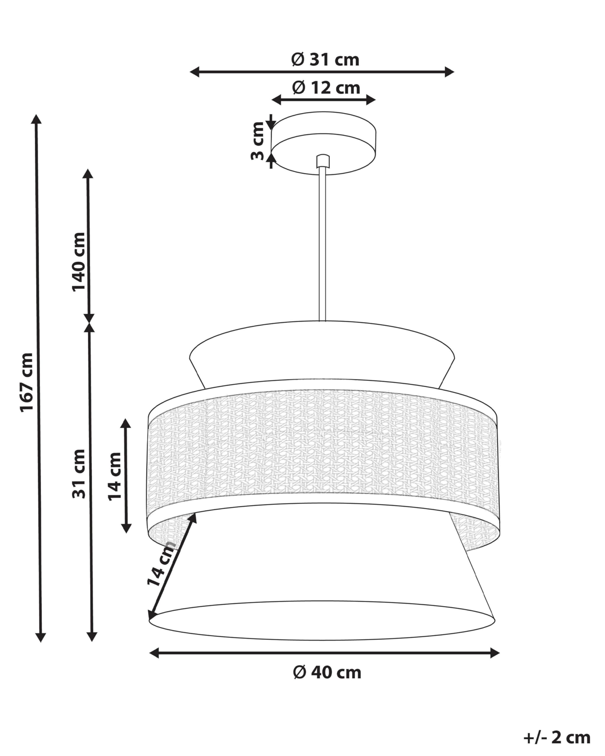 Lampada a sospensione Illuminazione con paralume in Rattan Naturale Beige