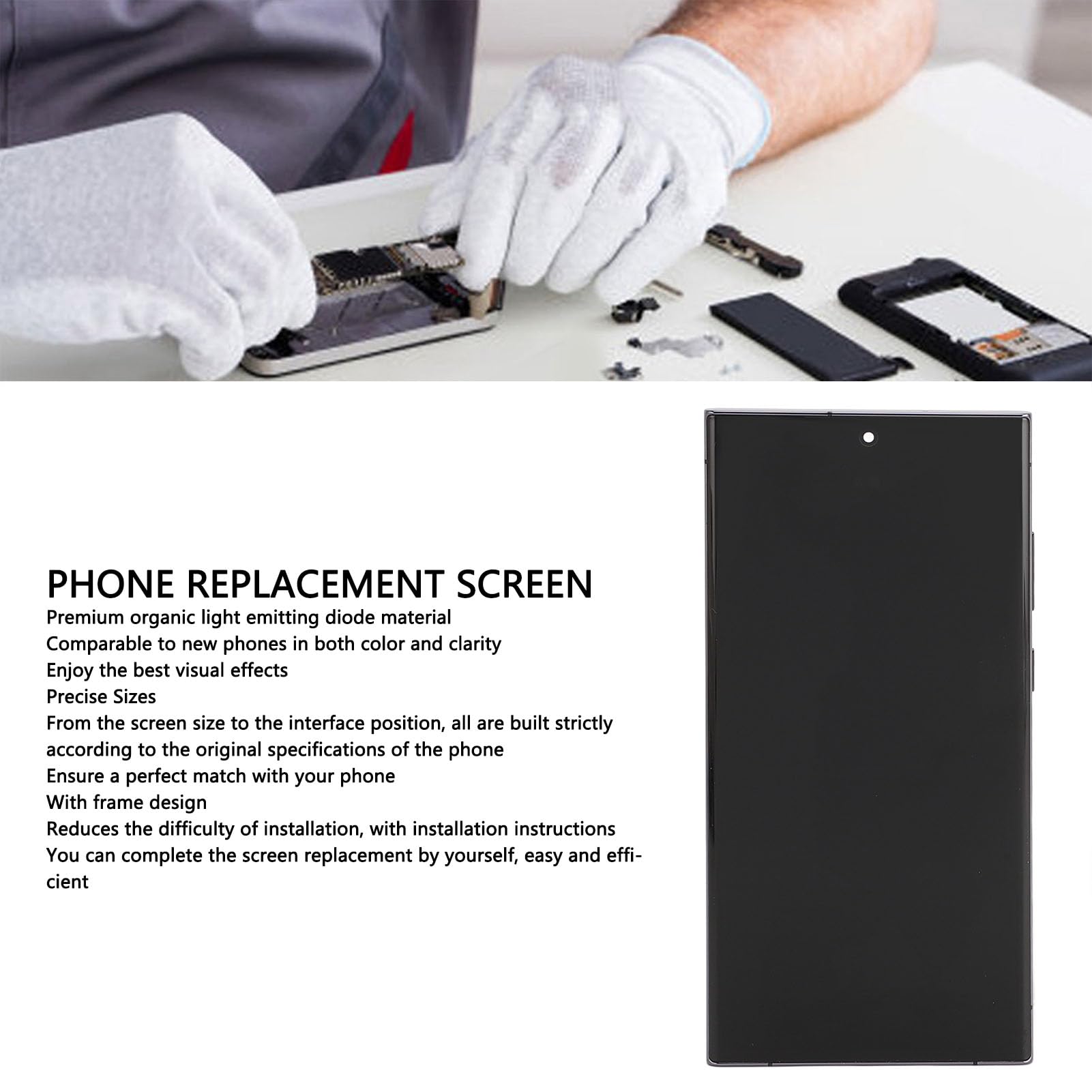 Sostituzione Schermo Telefono OLED Ultra Trasparente Touch Digitizer Assembly per S23 Ultra 5G SM S918U Versione USA