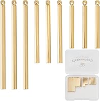 Vista 1 de Beebeecraft 1 caja de 30 dijes de barra vertical chapados en oro de 18 quilates de 3 tamaños
