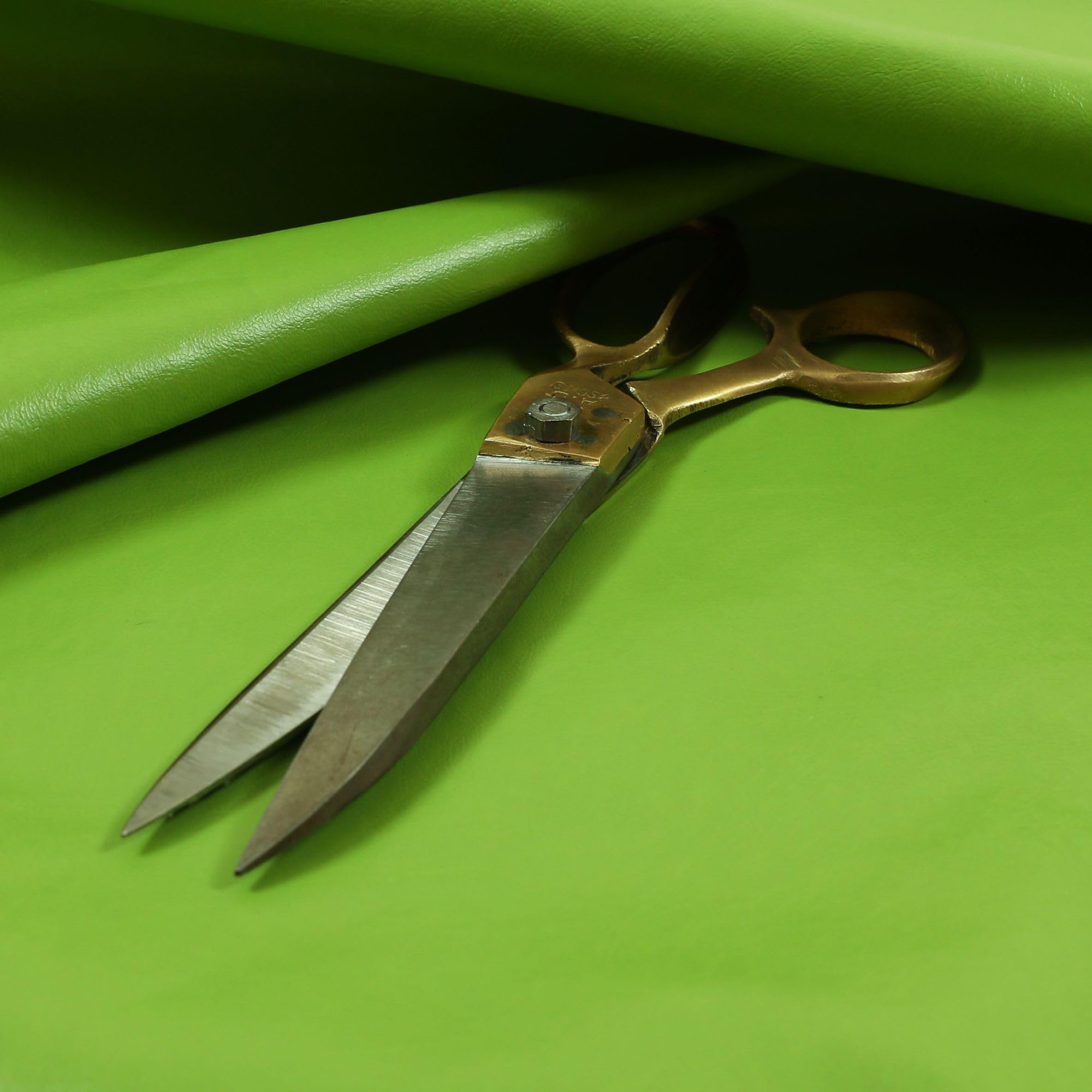 Redbrick Mill Fabrics Soft Sheen Vinyl Green Faux Leather Upholstery Fabric Perfect for Furnishing, 135cm Width (Per Metre)