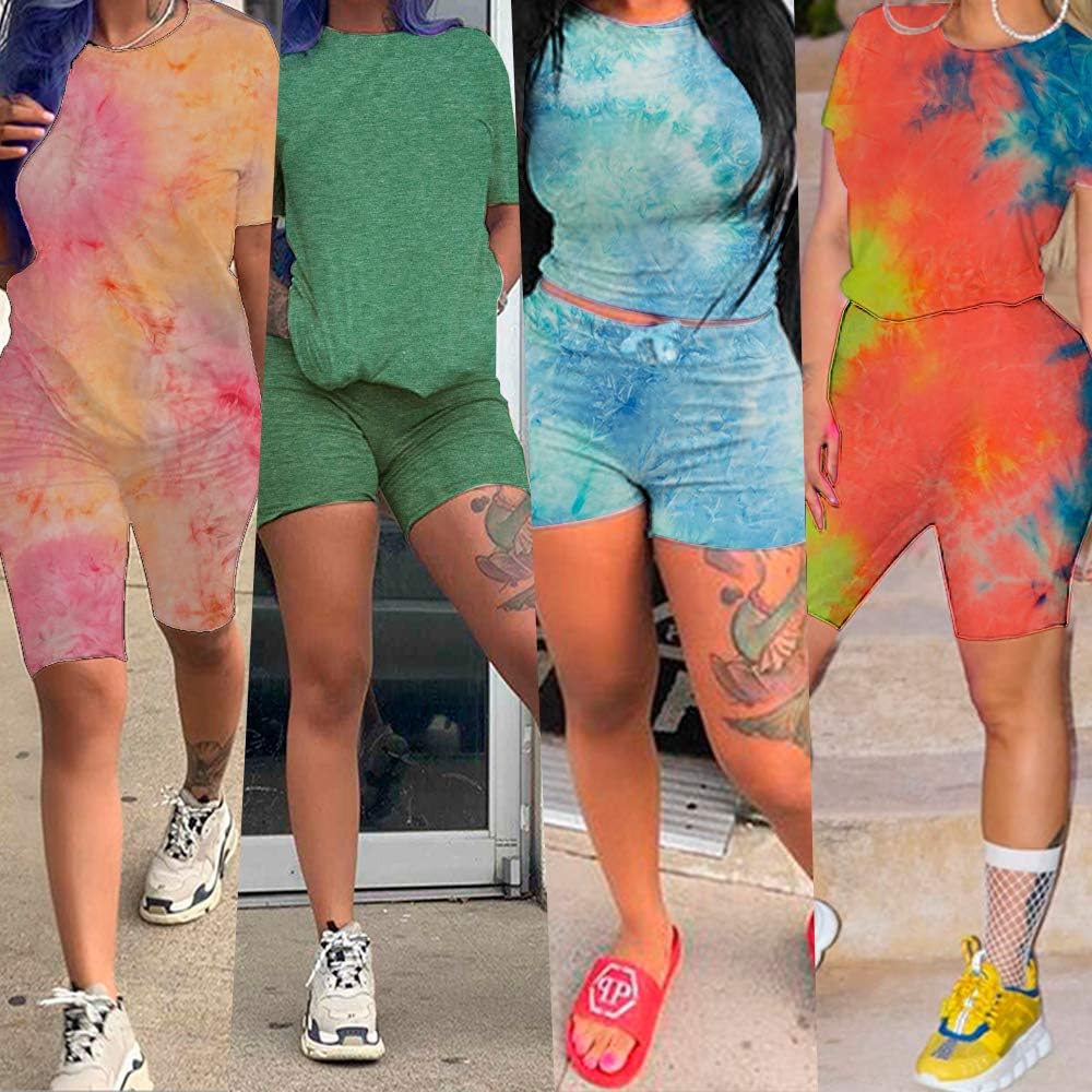 KINIKO Women's 2 Piece Casual Fashion Sports Solid Color Suit short Sleeve top and Pants Set Sweatshirt - Image 4