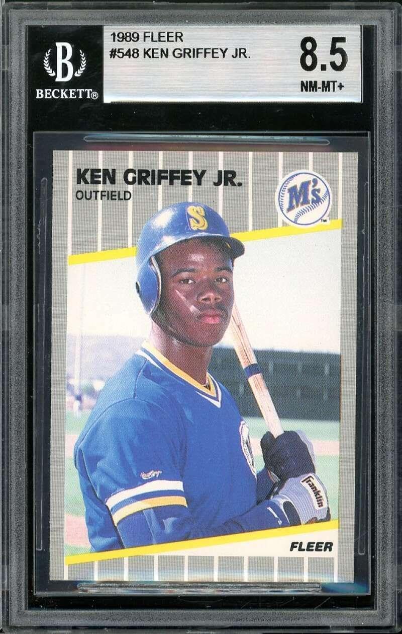 Ken Griffey Jr. Rookie Card 1989 Fleer #548 BGS 8.5 (9 8 8.5 8.5) - Baseball Slabbed Rookie Cards