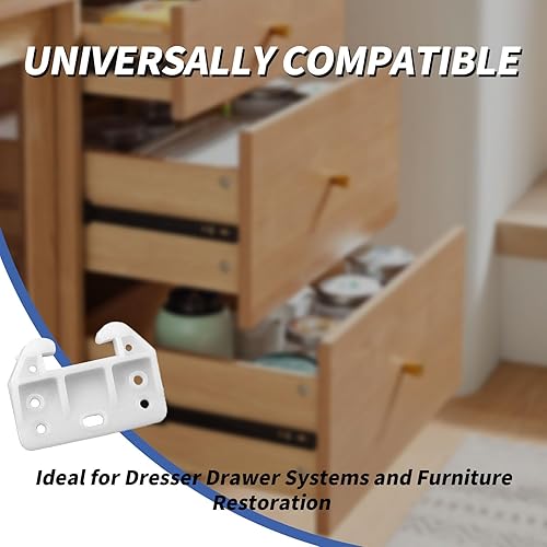 Miniatura 3 de 12 guías de plástico para cajones de montaje central, soportes de guía de cajones de repuesto para armarios y aparadores