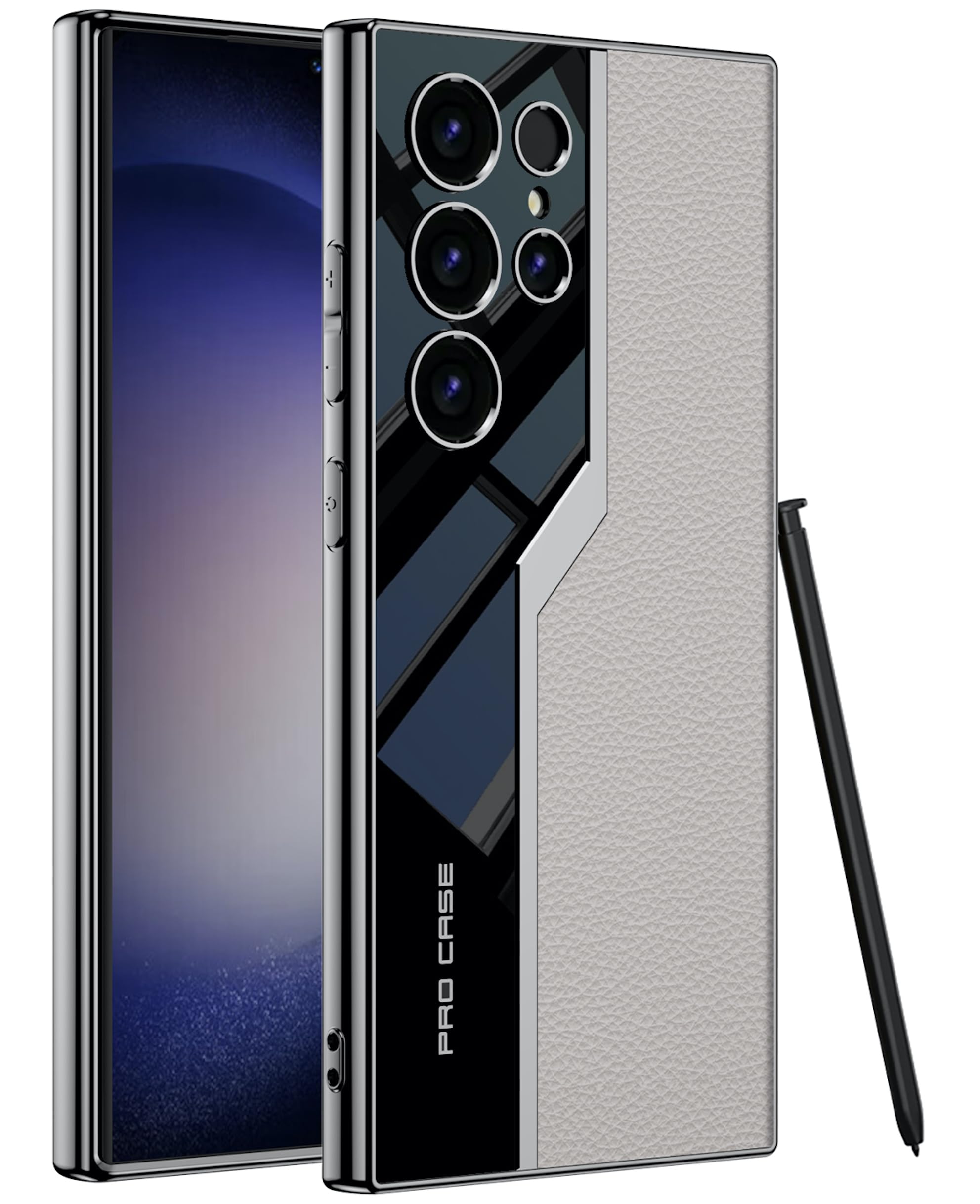 BOUNCEBACK Pro Series Slim Hard Back Case/Cover for Samsung Galaxy S23 Ultra 5g - (Gray | Faux Leather) (B0D1NBWNM6) Amazon Price History, Amazon Price Tracker