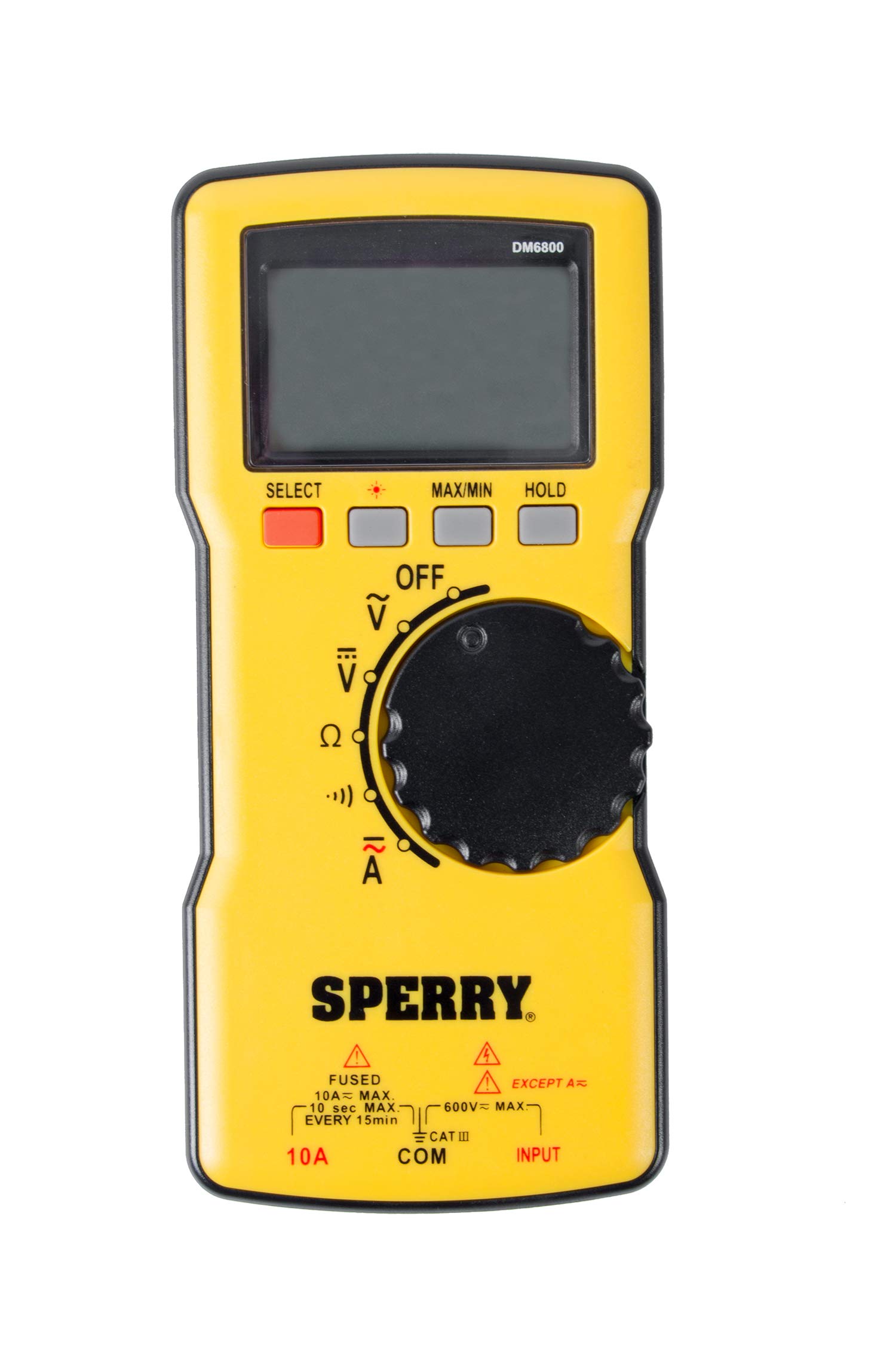 Digital Thin Multimeter, Auto Ranging 600V AC/DC, 10A, Yellow